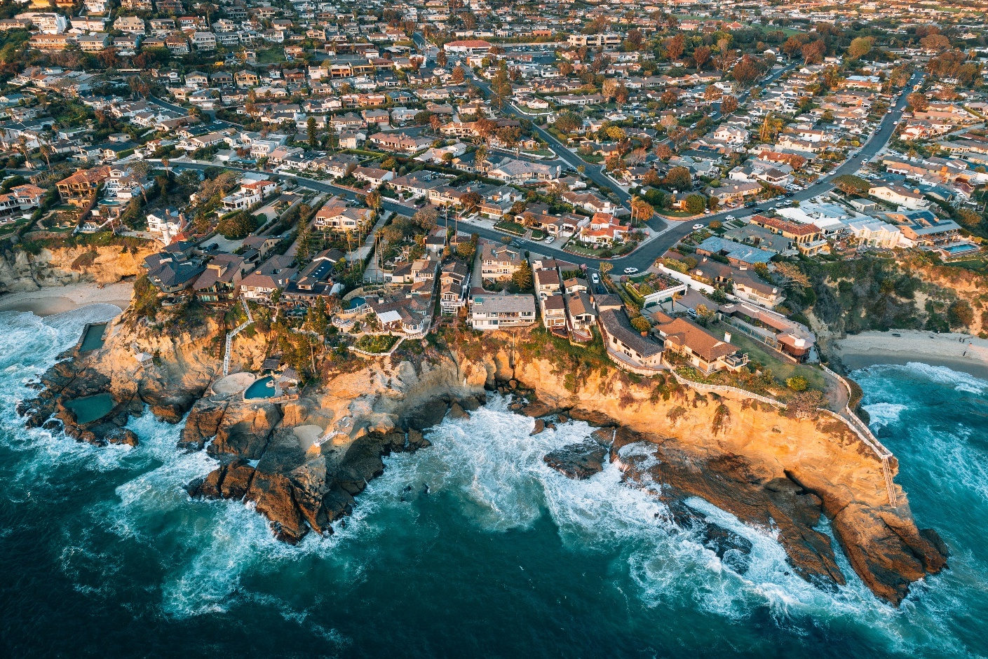 Aerial view of the Orange County coastline